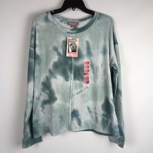 Brushed Long Sleeve Tie Dye Top XXL